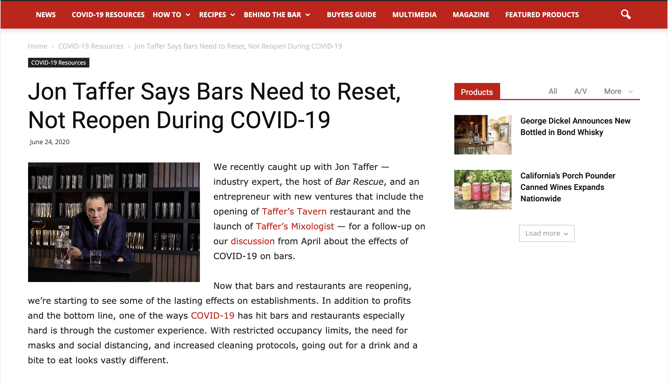 Jon Taffer Says Bars Need to Reset, Not Reopen During COVID-19
