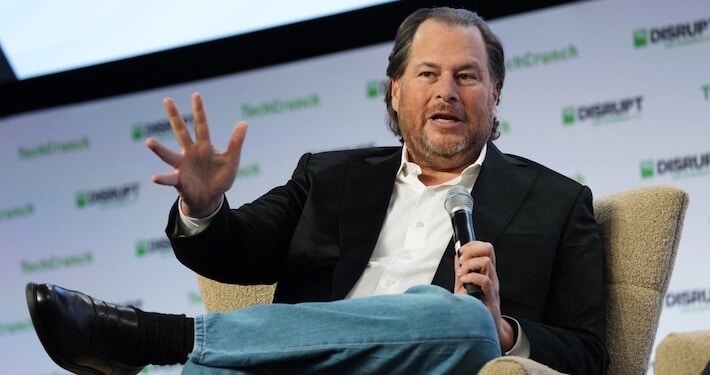 Marc Benioff and this panel of judges will decide who gets one seat on the first all-civilian spaceflight